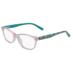 Marchon NYC Junior M-7501 Kids Eyeglasses Pink Clear Teal Heart Print 46-15-130